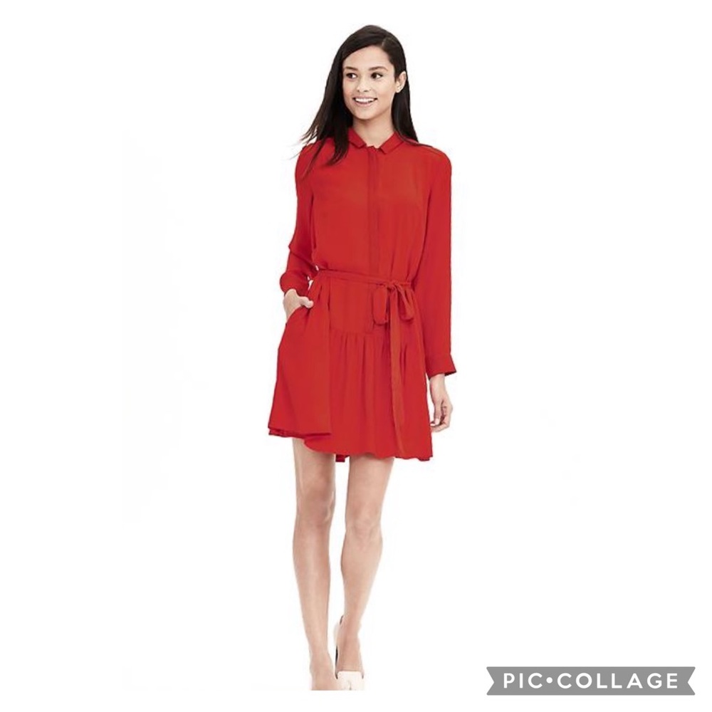 NWT Banana Republic Crepe Shirt Dress